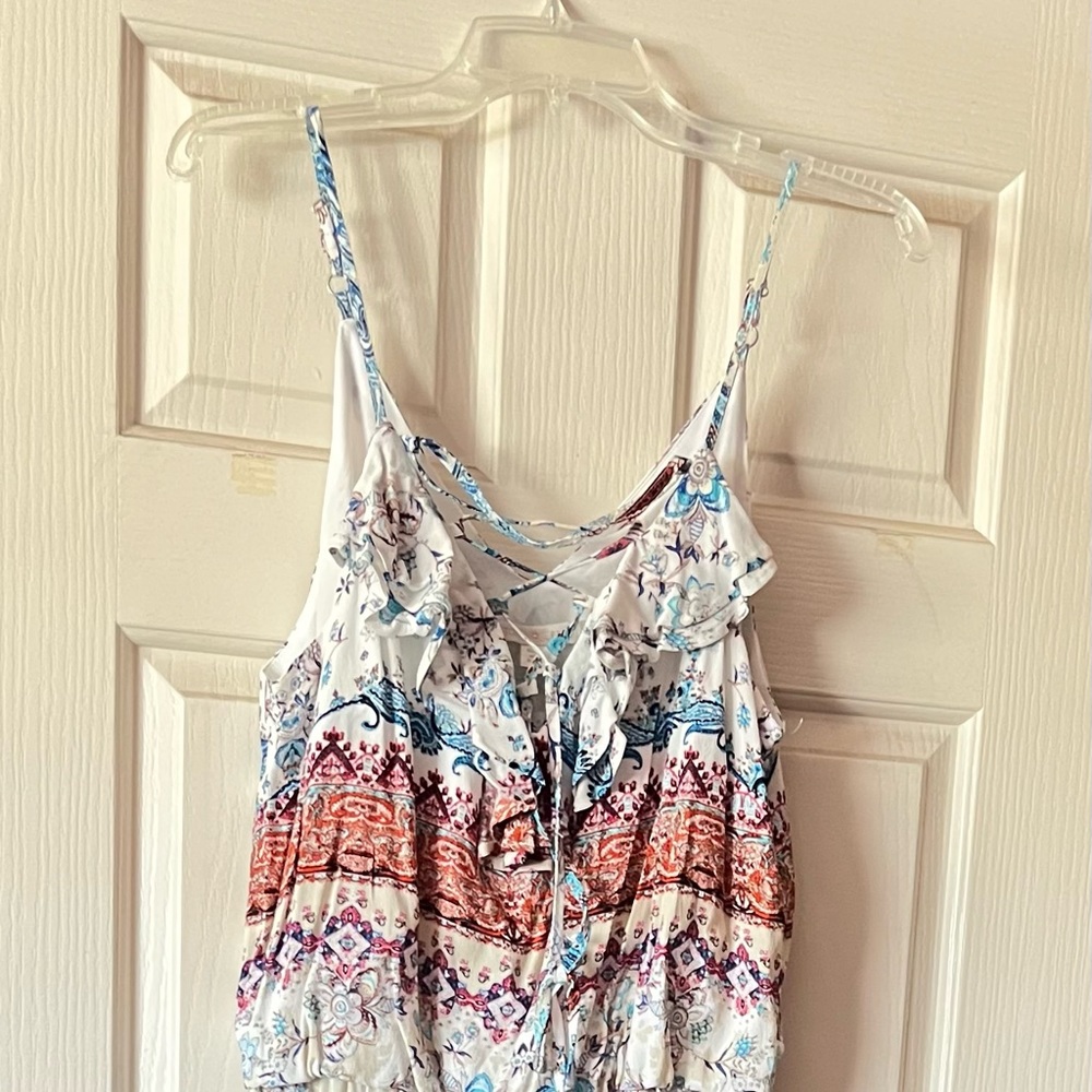 Boston Proper intricate paisley jumpsuit, with side pockets. 100% Rayon